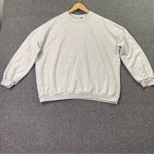 ASOS Gray Heather Classic Crewneck Sweater Ribbed Minimalist Comfortable Women 6